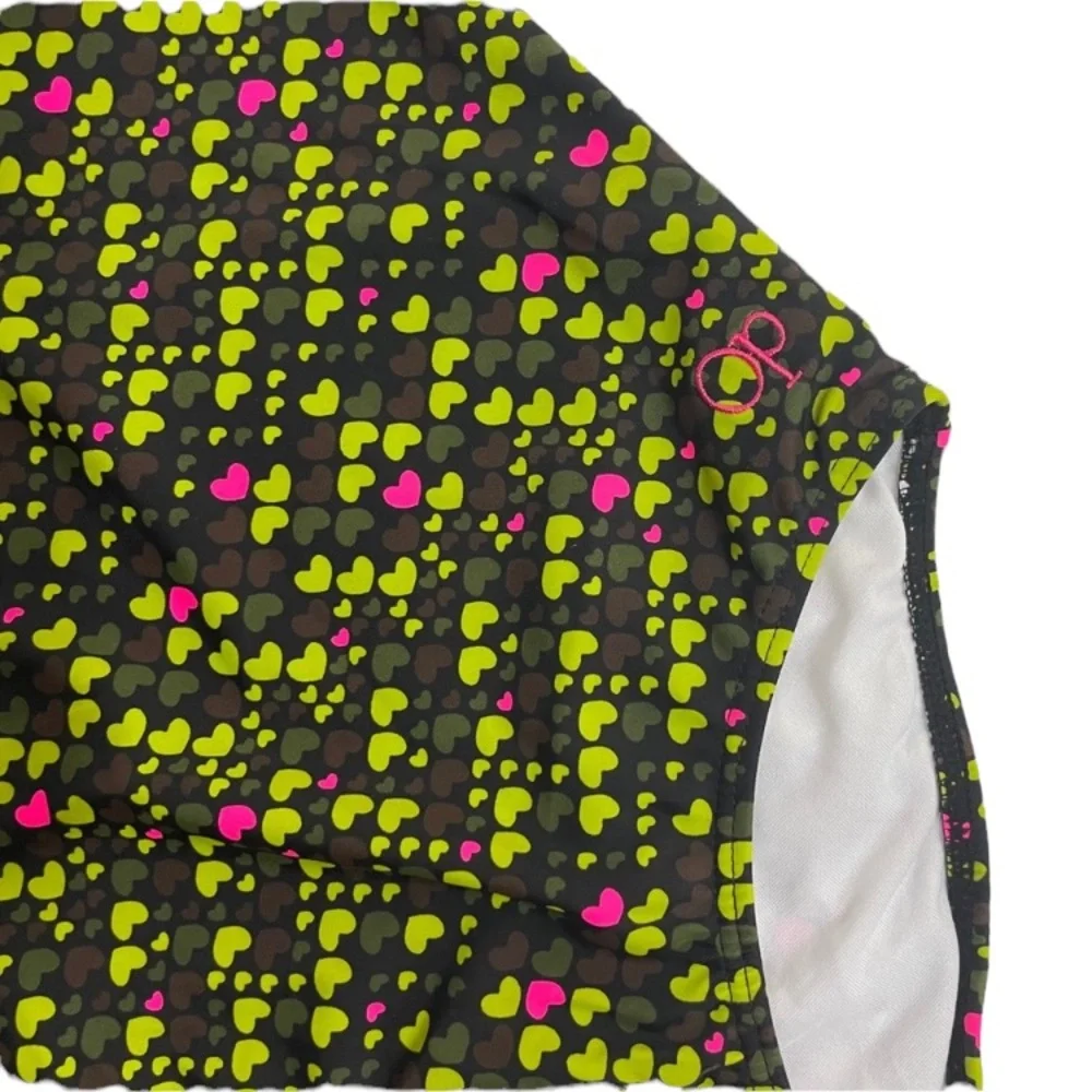 Girls Swimsuit One Piece Bathing Suit Hearts Summer Beach Pool Green Pink White